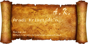 Aradi Krisztián névjegykártya