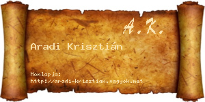 Aradi Krisztián névjegykártya